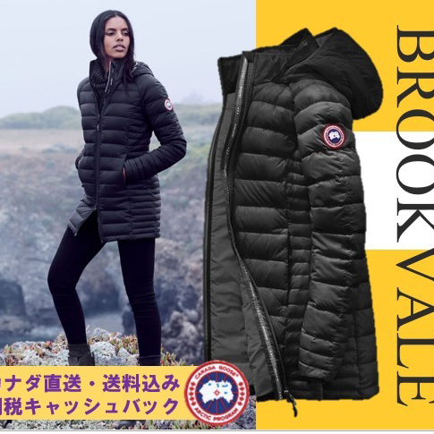 2019秋冬 カナダグース 直送★レディースひざ丈ダウンBrookvale Hooded Coat 3色 9090401